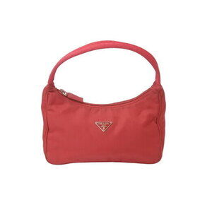 Prada Hobo Handbag One Shoulder Bag Triangle Logo Red Nylon